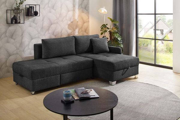 Jockenhöfer Gruppe Ecksofa Lemberg, Dreh-Schwenk-Ottomane, inklusive Relax- und Schlaffunktion, Ottomane links/ rechts montierbar