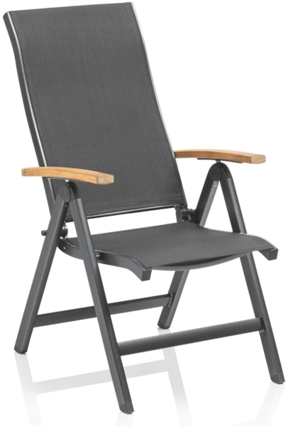 Kettler SLEEK CURVE Multipositionssessel Gartensessel Anthrazit / Teak