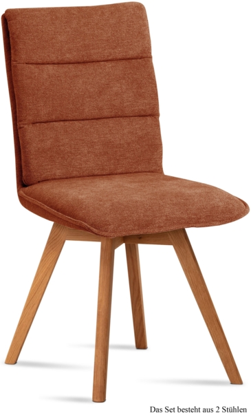 Esszimmerstuhl (2er-Set) Dobra 47x92x60 Eiche geölt/Cognac