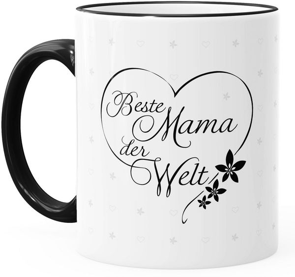 MoonWorks Tasse Geschenk-Tasse Herz Beste Mama der Welt Geschenk zum Muttertag Tasse, Keramik
