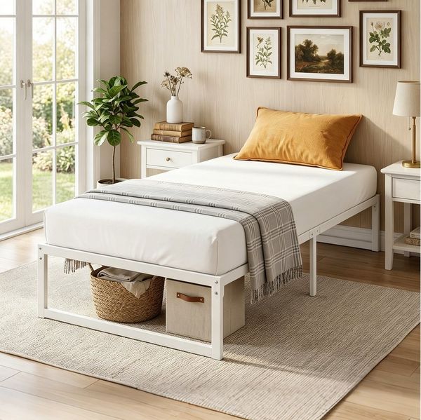 HOMCOM Bettgestell Bett Bettrahmen mit praktischem Stauraum (Set, 2-tlg, Bettgestell mit Aufbauanleitung), ohne Kopfteil, viel Stauraum, schnelle Montage