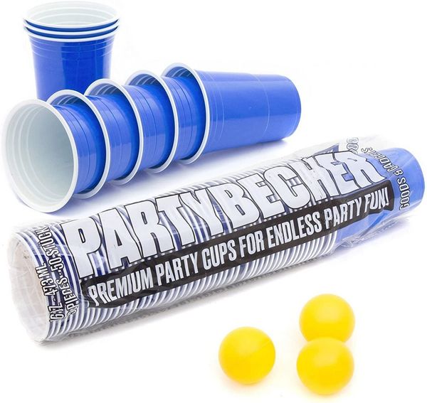 Goods+Gadgets Becher Wiederverwendbare Partybecher 50er Set – Dickwandige Beer Pong Becher, 50-tlg, Plastikbecher, Trinkbecher Getränkebecher