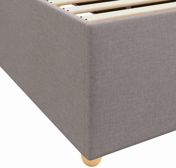 vidaXL Bettrahmen mit Matratze Taupe 100 x 200 cm Stoff 3399339 Bild 8