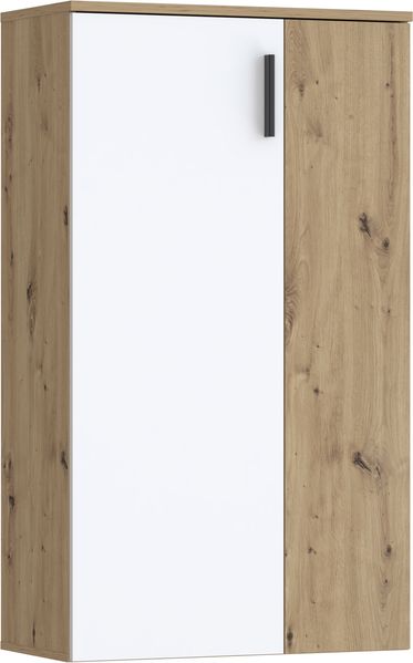 Forte BOOTS Schuhschrank 70, Skandi Stil Schuhschrank, 2-türig, Holzwerkstoff, Flur, Artisan Eiche Holzdekor, Weiß, 68,9 cm breit x 120,4 cm hoch x 34,1 cm tief Bild 3