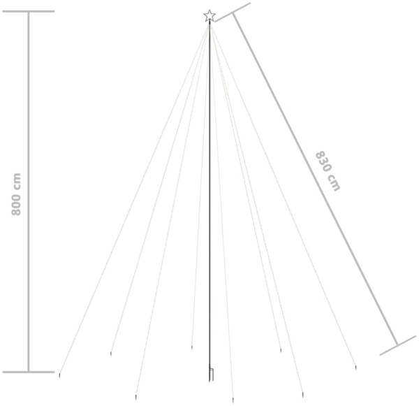 vidaXL LED Weihnachtsbaum Indoor Outdoor 1300 LEDs Kaltweiß 8 m 328761 Bild 7