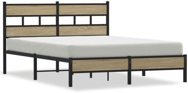 vidaXL Bettgestell ohne Matratze Sonoma-Eiche 150x200 cm Holzwerkstoff 4017256