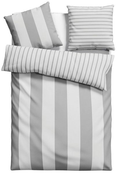 Home affaire Wendebettwäsche Sari in 135x200, 155x220 oder 200x200 cm, Flanell, 2 teilig, in verschiedenen Qualitäten, maritime Bettwäsche mit Streifen
