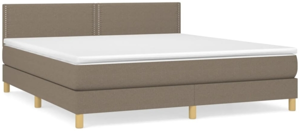 vidaXL Boxspringbett mit Matratze Taupe 180x200 cm Stoff 3140557