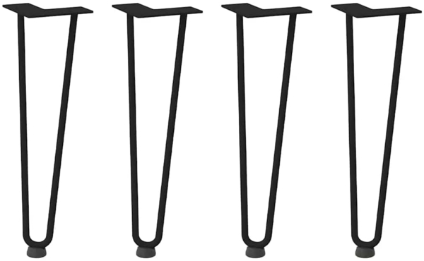 vidaXL Haarnadelbeine für Couchtisch 4 Stk. Schwarz 42 cm Massivstahl 4012420