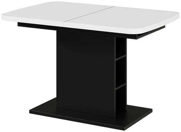Esstisch Fenaro Weiß/Schwarz 120 x 80 cm mit offenen Fächern Vicco