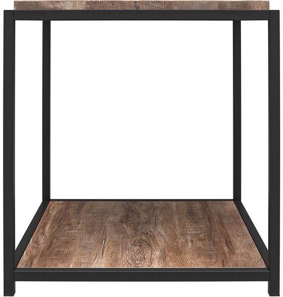 loft24 Beistelltisch Quinn, Ablagetisch, rustikale Holzoptik, Metallgestell