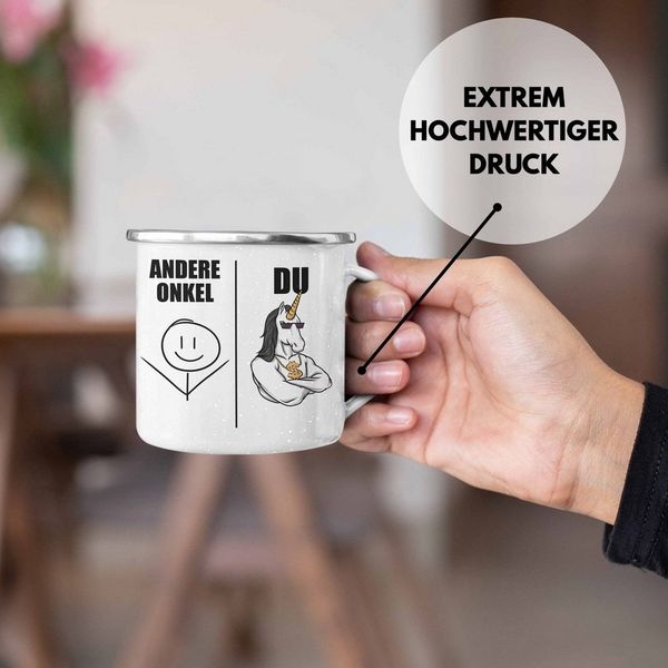 Trendation Thermotasse Trendation - Bester Onkel Geschenk Emaille Tasse Onkel Coole Geschenk
