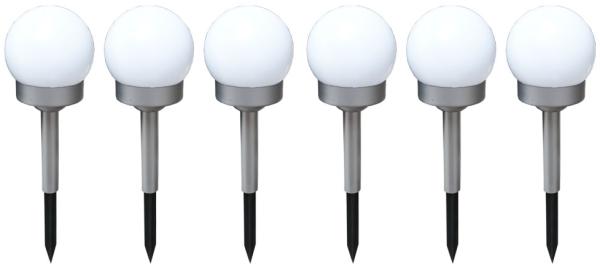 6x LED Solar Steckleuchten Kugel, Durchmesser 10 cm, SOLAR