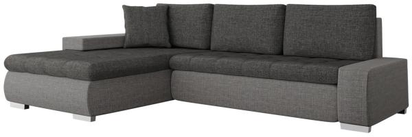 Mirjan24 Ecksofa Orkan Mini mit Bettkasten und Schlaffunktion, Lux 05 + Lux 06, grau