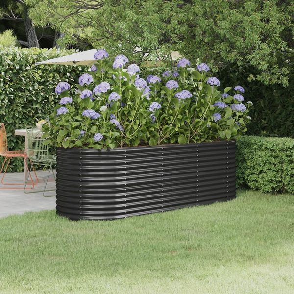 vidaXL Hochbeet Verzinkter Stahl 224x80x68 cm Anthrazit 318956