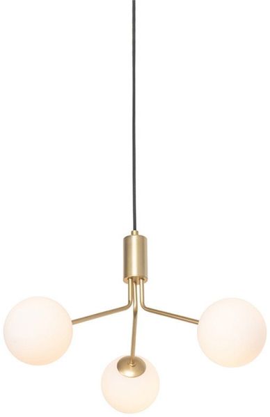 Qazqa Pendelleuchte Coby, ohne Leuchtmittel, G9, Gold/Messing, Art Deco, Glas, 3-flammig