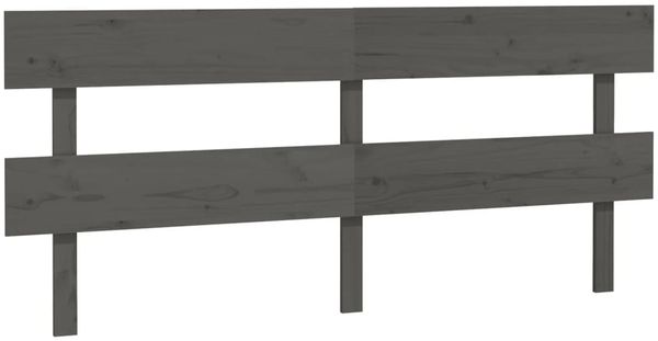 Kopfteil, Bettkopfteil, Minimalistisch Grau 204x3x81 cm Massivholz Kiefer