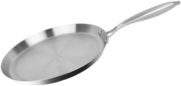 Edelstahl Crêpe Pfanne ø28 cm - Induktionsgeeignet & Antihaft in Silber