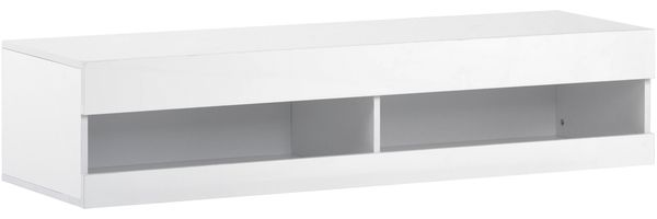 TV-Schrank, mit App-LED-Licht, Hochglanzfront & Wandmontage, 140x40x30,5 cm, Weiß Bild 6