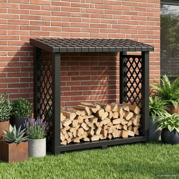 vidaXL Brennholzregal 114 x 46 x 101 cm PP Anthrazit 42041757