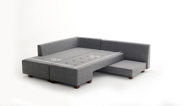 Eckschlafsofa, 'Manama', 85 x 206 x 280, Grau Bild 8