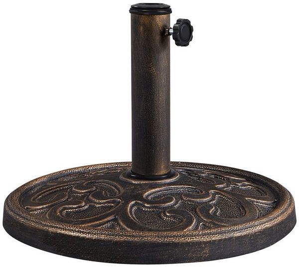 Yaheetech Schirmständer, für Sonnenschirmstöcke bis 38 mm / 48 mm, Bronze