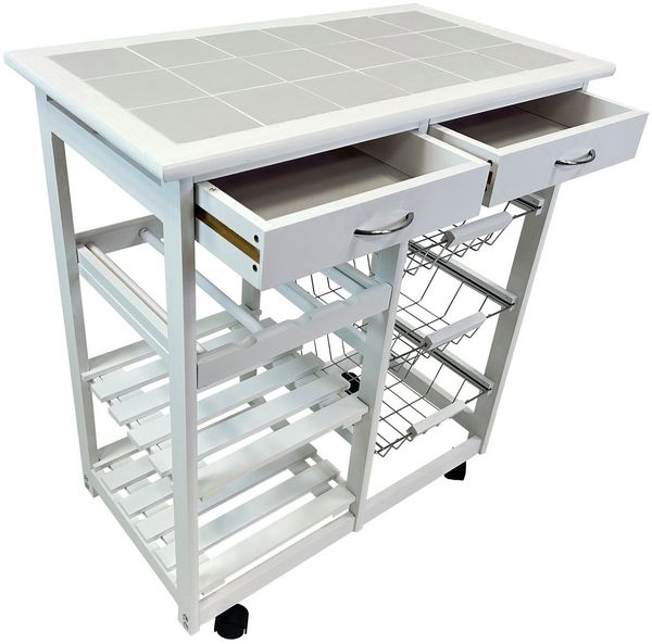 abc HOME Küchenwagen Schubladen, Ablageflächen, Leichtlaufrollen, 76 cm H