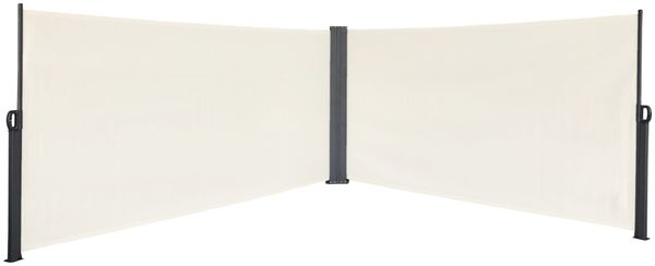 SVITA Doppel Seitenmarkise 600x180 cm Sichtschutz Sonnenschutz ausziehbar Beige