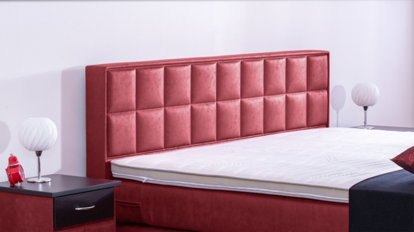 Meisterbetten Boxspringbett Peru 140x200 in MS-Red, Matratzenbezug Nano, Komfortschaum-Topper Bild 5