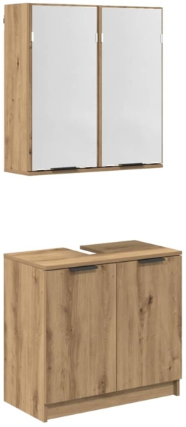 vidaXL Badezimmerschrank-Set mit Regal Artisan-Eiche Holzwerkstoff 3415906