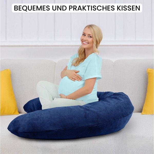 Amilian Stillkissen XXL 170 cm – Schwangerschaftskissen mit abnehmbarem Bezug, Komfortkissen für Erwachsene - Kuschelkissen für Baby, Pregnancy Pillow, Seitenschläferkissen, Lagerungskissen