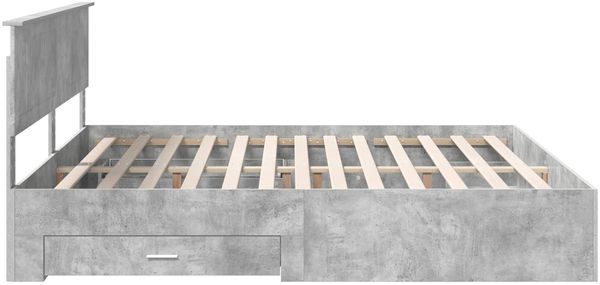 vidaXL Bettrahmen mit Schubladen Betongrau 200 x 200 cm Holzwerkstoff 3410857 Bild 9