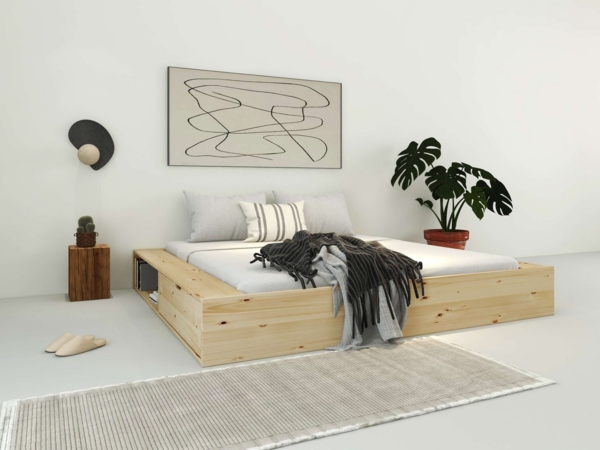 Home affaire Stauraumbett Erno, OTTO's Choice, Massivholzbett, Futonbett, 275KG belastbar (Breite/ Belastbarkeit: 120cm/275 KG, 180cm/275 KG), mit Lattenrost, Massivholz, FSC® zertifiziert, viel Stauraum + Ablagen Bild 5