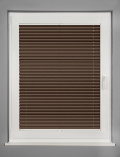ondeco Plissee nach Maß für alle Fenster innen Montage in Glasleiste mit Spannschuh Sonnenschutz Rollo Sichtschutz Blickdicht - Hellbraun - B): 121-130 cm, H): 151-200 cm Bild 4