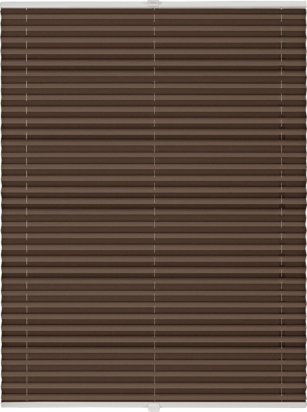 ondeco Plissee nach Maß für alle Fenster innen Montage in Glasleiste mit Spannschuh Sonnenschutz Rollo Sichtschutz Blickdicht - Hellbraun - B): 121-130 cm, H): 151-200 cm Bild 1