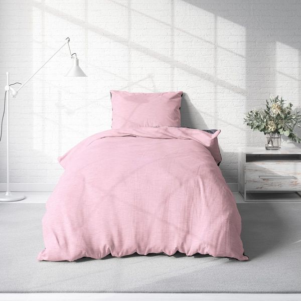 One Home Bettwäsche Wende Melange, Flanell, 4 teilig, meliert, Baumwolle kuschelig warm weich Biber Winter