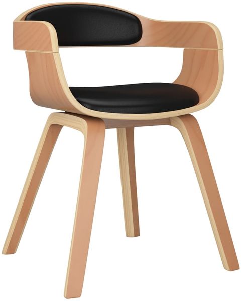 vidaXL Esszimmerstuhl Schwarz Bugholz und Kunstleder [3092373] Bild 2