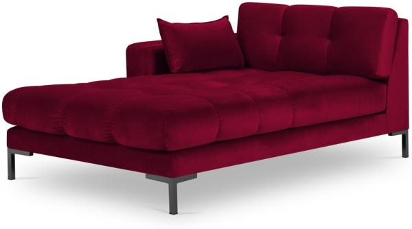 Micadoni Recamiere Mamaia 1-Sitzer Links Samt Bluvel Rot schwarze Beine