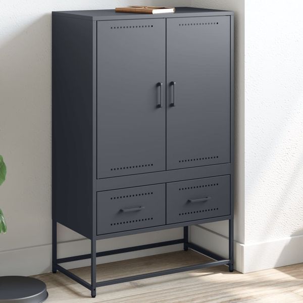 vidaXL Highboard Anthrazit 68x39x111,5 cm Stahl 846610