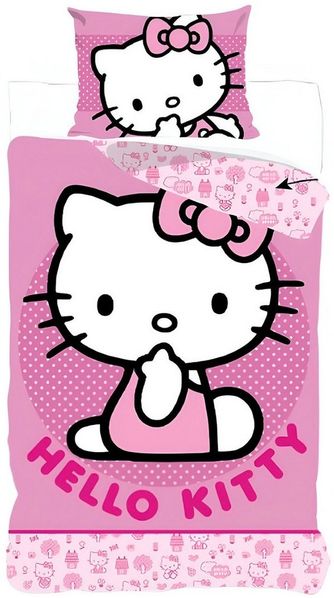 Hello Kitty Kinderbettwäsche Hello Kitty Mädchen Kinder Mikrofaser Bettwäsche 2tlg. Set, 2 teilig, 135/140x200 cm & 60x70 cm