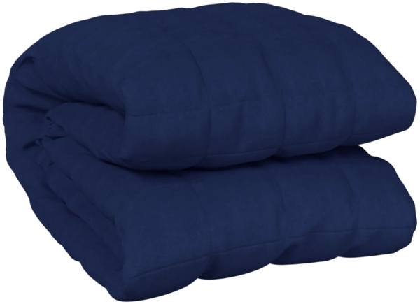 vidaXL Gewichtsdecke Stoff, 1 x Gewichtsdecke, Dunkelblau, 155x220 cm, Baumwolle, 7 kg