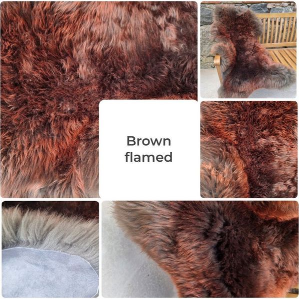 Provellus Fellteppich Premium Schaffell Natur Unikat ungeschoren, 5–10 cm Wolle, 30x30cm rund