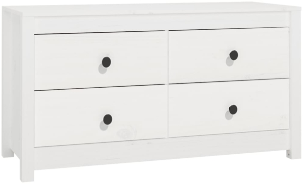 vidaXL Beistellschrank Weiß 100x40x54 cm Massivholz Kiefer 821775