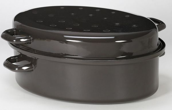 Gansbräter 30cm m.Deckel emailliert