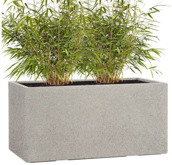 Pflanzwerk® Pflanzkübel TUB Premium Fiberglas Blumenkübel Frostbeständig mit Lotus-Effekt, Fiberglas - Handgefertigt - Rechteckig - Frostbeständig