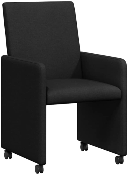 vidaXL Esszimmerstühle mit Rollen 2 pcs Schwarz 57 x 66 x 94 cm Stoff 42017809
