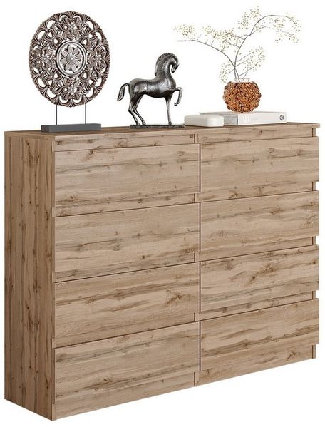 Furnica Kommode 8 Schubladen, Sideboard, Schubladenschrank Breite 120cm Höhe 92cm
