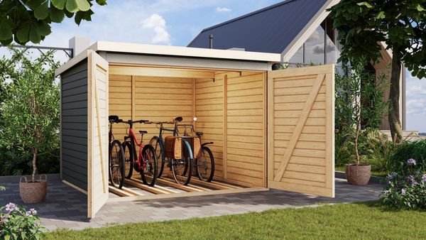 Karibu Fahrradbox Fahrradgarage 4, in verschiedenen Farben, BxTxH: 212,5x216,5x167 cm