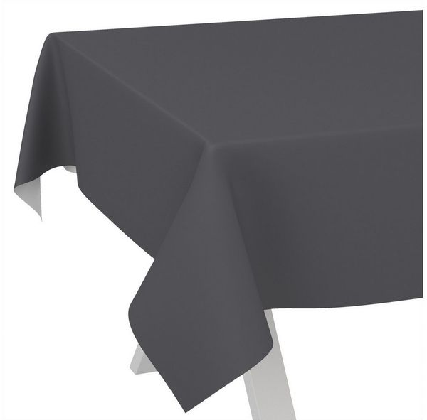 ANRO Tischdecke Wachstuchtischdecke abwaschbar UNI auch als Gartentischdecke (Einzelstück 1-tlg), wasserabweisend pflegeleicht Textil-Optik Anthrazit 100x140 cm