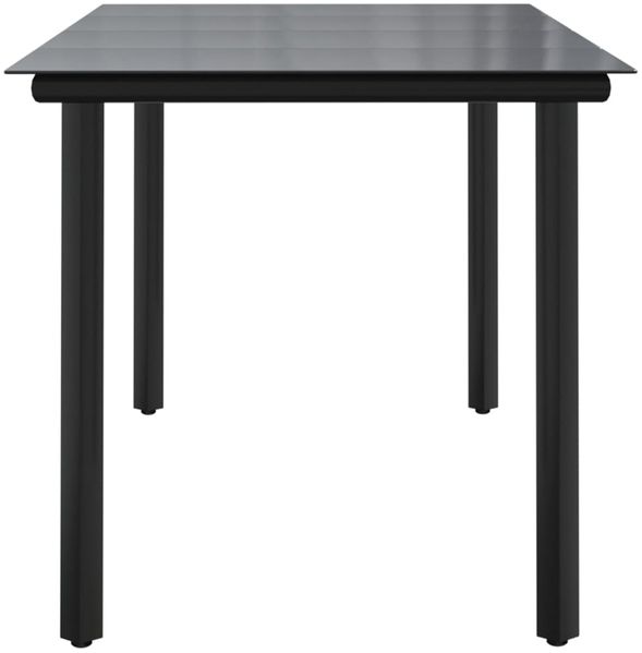 vidaXL Garten-Esstisch Schwarz 160x80x74 cm Stahl und Hartglas 319283 Bild 4